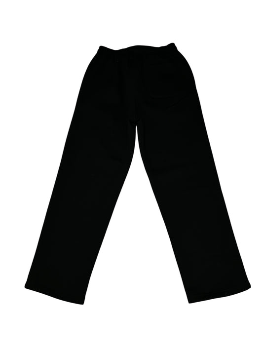 COLOSSAL WORLDWIDE Wordmark Embroidered Recess Flared Sweatpants- BLK/White