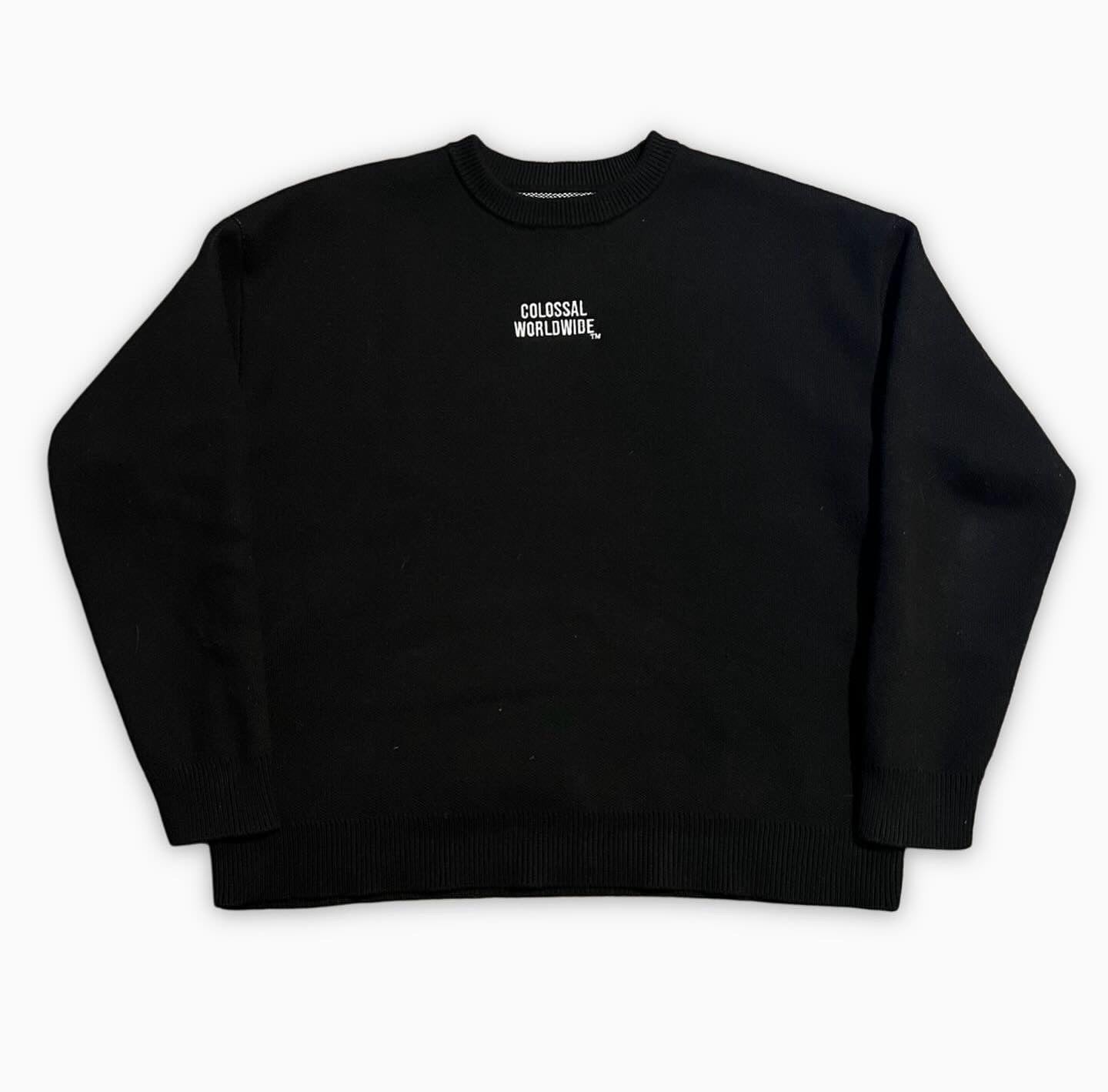 COLOSSAL WORLDWIDE Jacquard Cotton “Claw Scratch” Knitted Sweaters- BLK/White