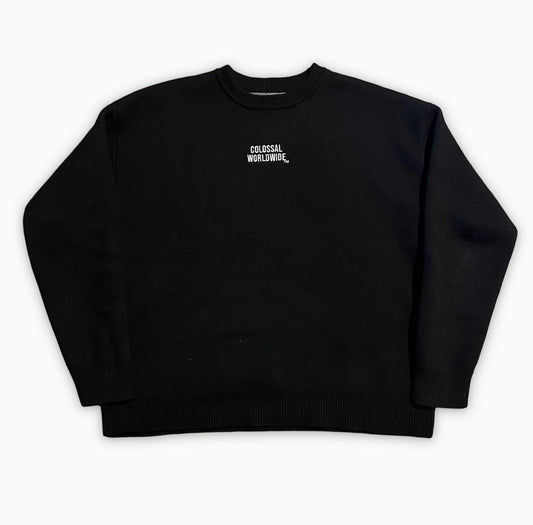 COLOSSAL WORLDWIDE Jacquard Cotton “Claw Scratch” Knitted Sweaters- BLK/White